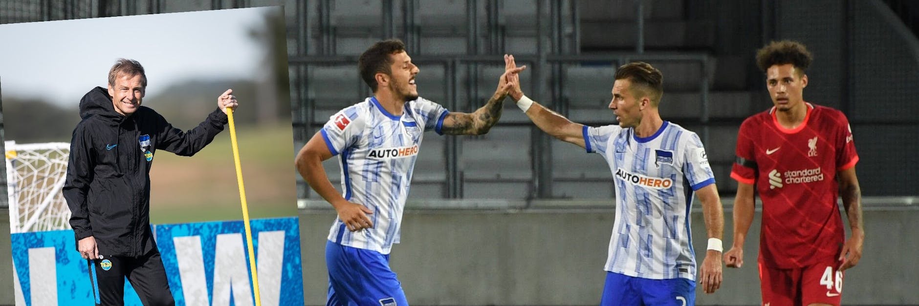 Peter Pekarik (r.) liefert für Hertha BSC jedes Jahr ab. Kurzzeit-Trainer Jürgen Klinsmann (l.) sah das bekanntlich anders. 