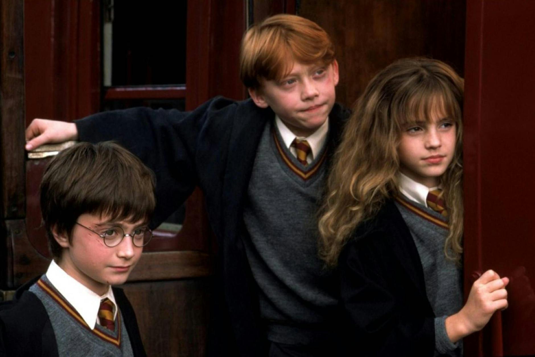 Daniel Radcliffe, Rupert Grint und Emma Watson in „Harry Potter und der Stein der Weisen“.