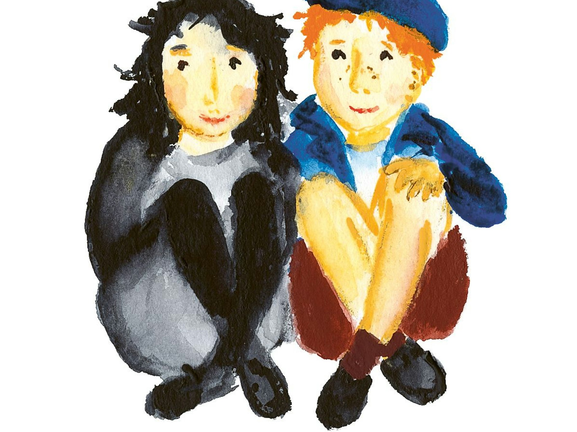 Juli und Eli, die beiden Hauptfiguren des Buchs (Ausschnitt einer Illustration)