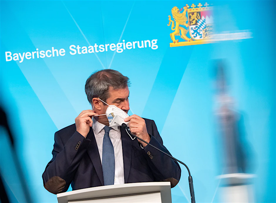 Markus Söder (CSU), Ministerpräsident von Bayern, nimmt nach der bayerischen Kabinettssitzung an einer abschließenden Pressekonferenz teil.