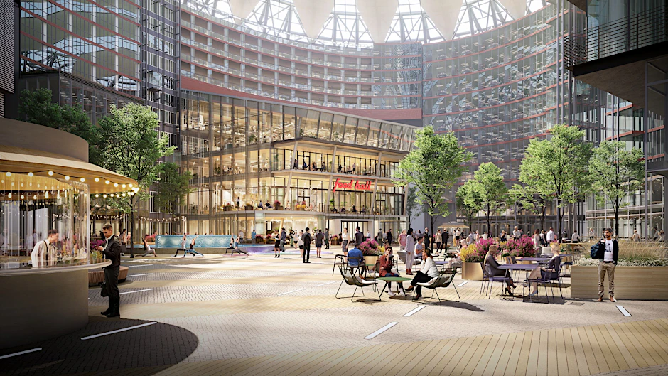 Mehr Grün, mehr Sitzplätze und eine angenehmere Atmosphäre: So soll das Sony Center am Potsdamer Platz umgestaltet werden.