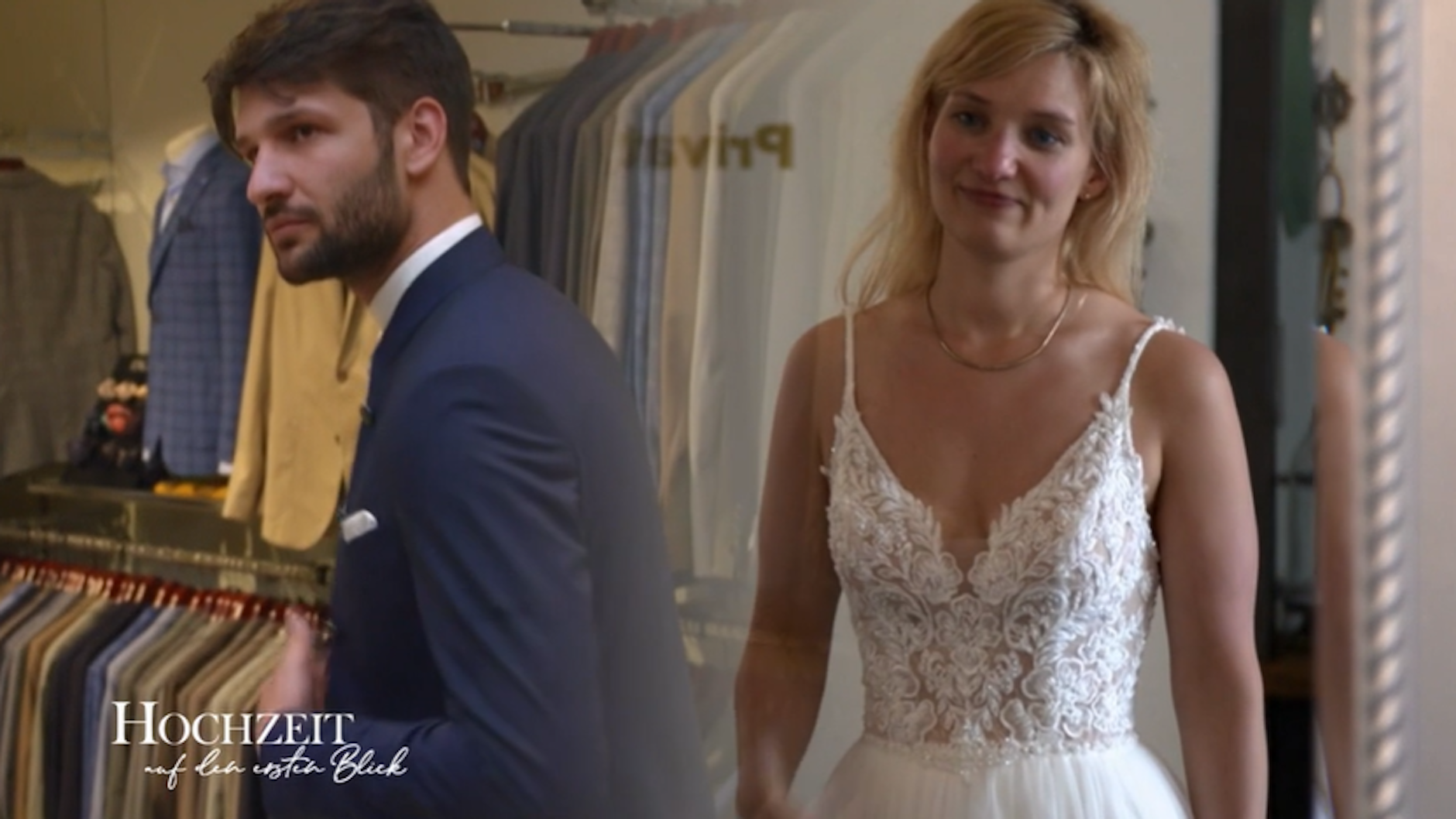 Für ihre „Hochzeit auf den ersten Blick“ haben Annika und David das richtige Brautkleid und den perfekten Anzug gefunden.