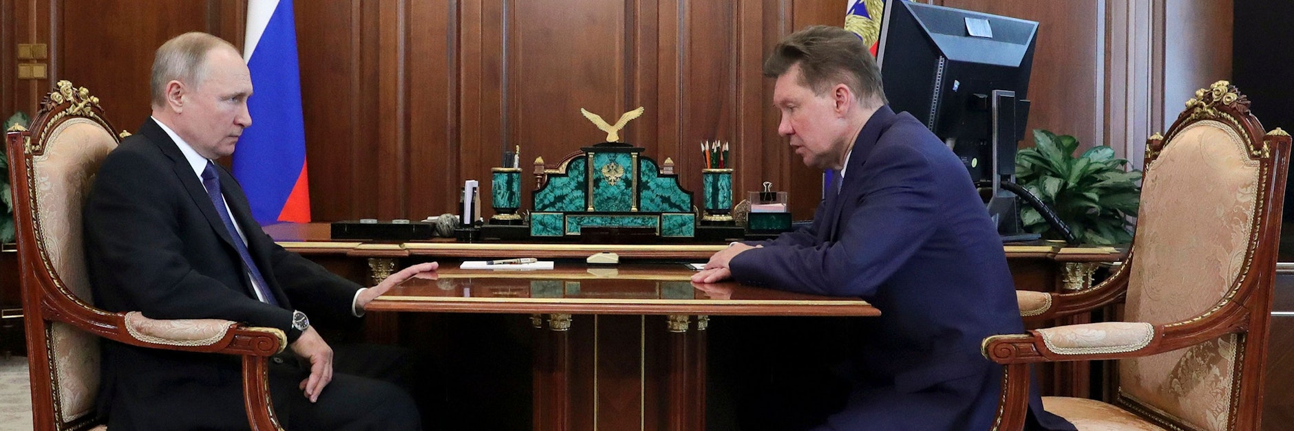 Die Herren des Gases: Wladimir Putin und Gazprom-Chef Alexej Miller (r.)