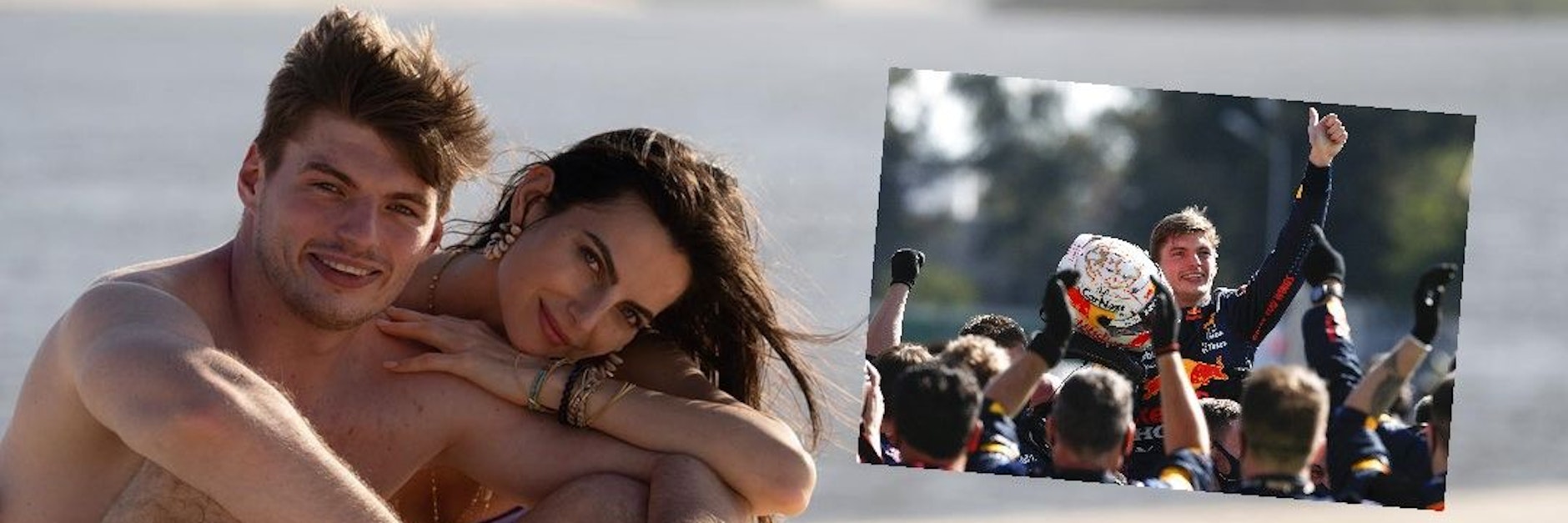 Verliebt, noch nicht verlobt, aber bald verweltmeistert? Max Verstappen mit seiner Freundin Kelly Piquet am Strand.<br><br>Foto:&nbsp;