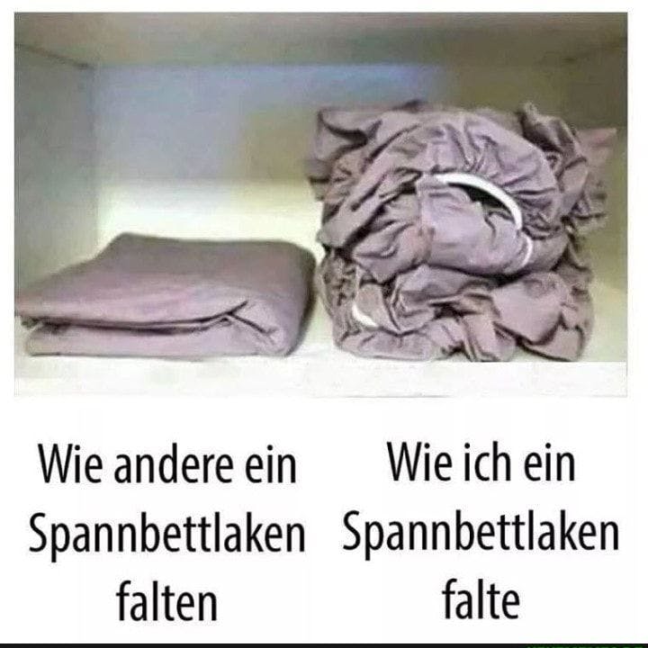 Im Netz kursieren mehrere Witze über die Unmöglichkeit ein Spannbettlaken zusammenzufalten.