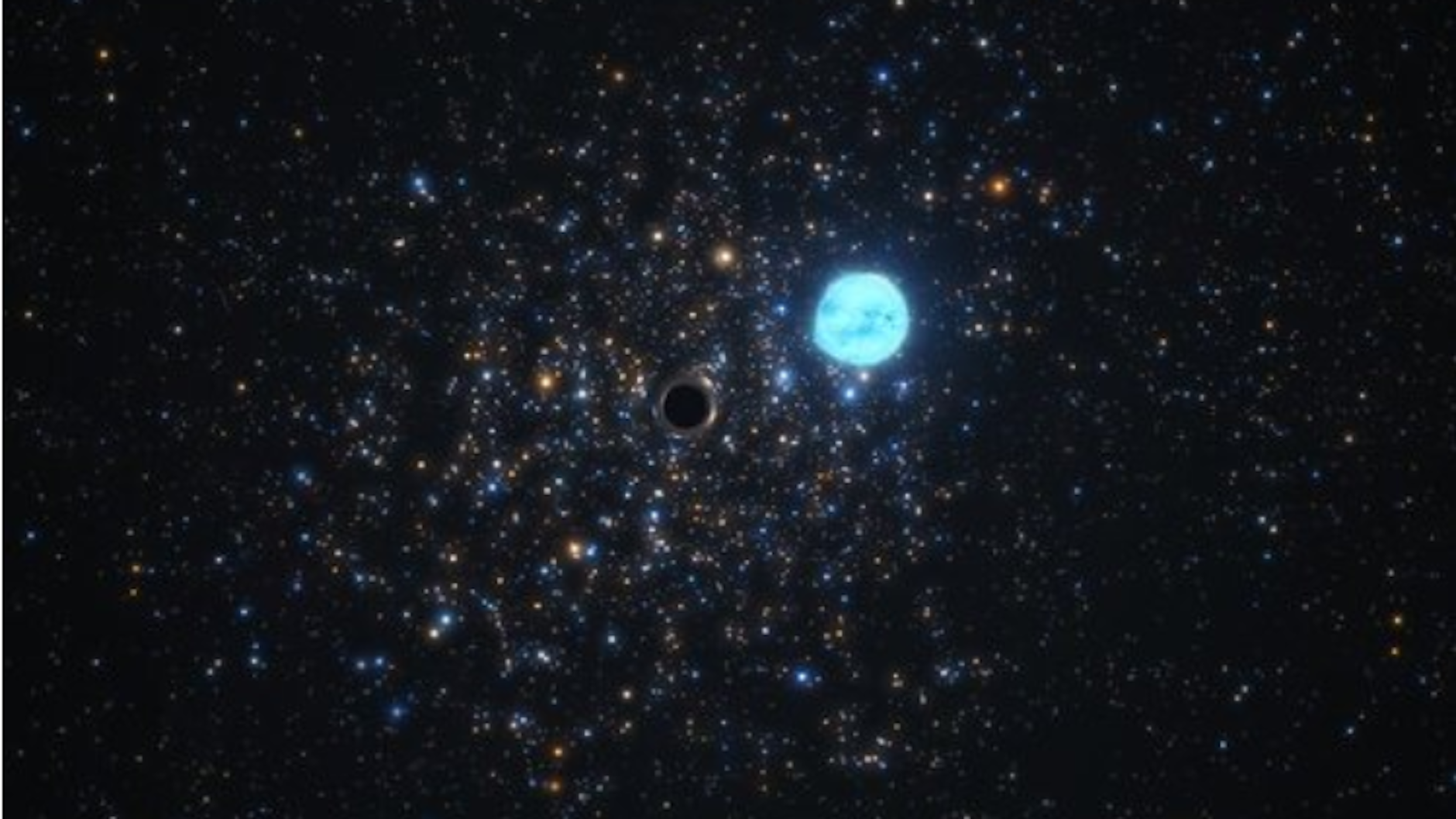 Künstlerische Darstellung des Schwarzen Lochs im Sternhaufen NGC 1850