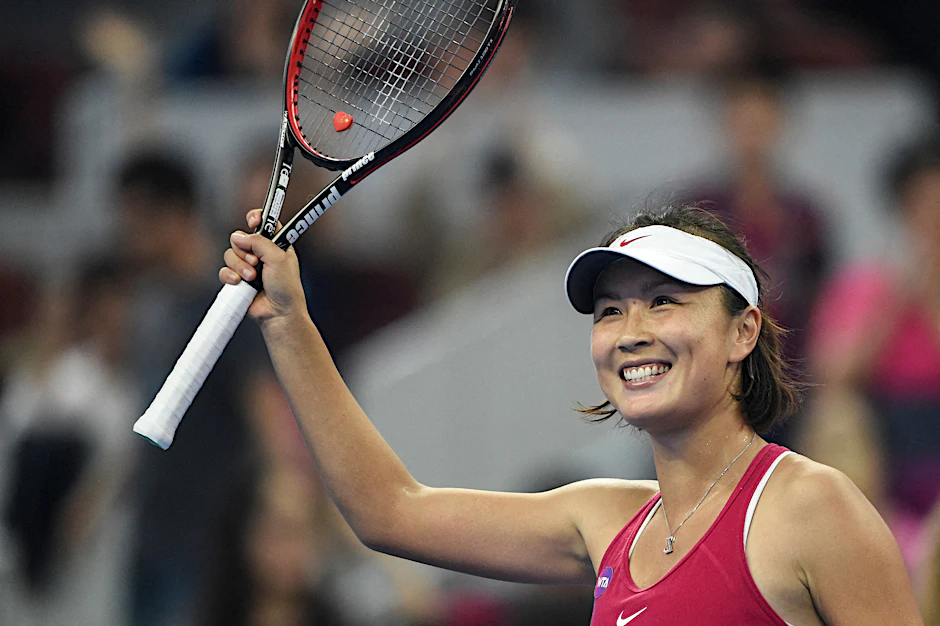 Peng Shuai nach einem siegreichen Match gegen Venus Williams bei den China Open im Jahr 2016