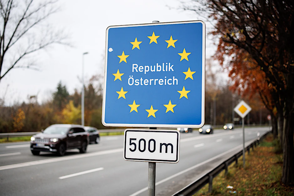 Grenze zu Österreich bei Freilassing in Bayern (Symbolbild)