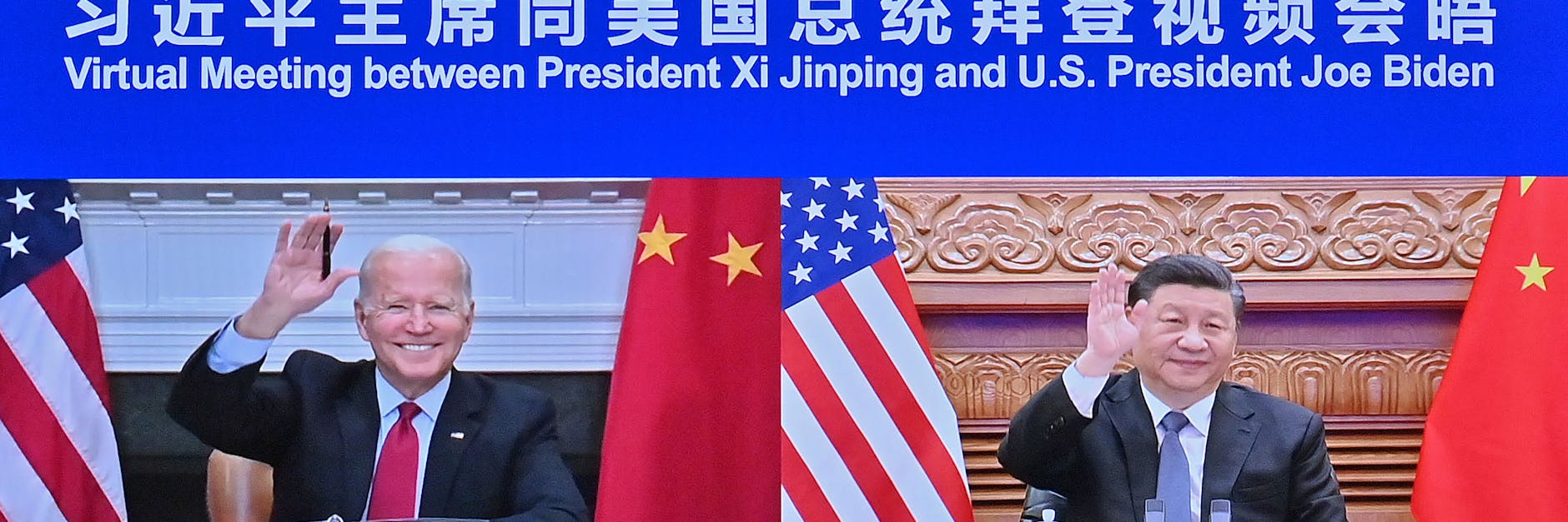 Huhu! US-Präsident Joe Biden und Chinas Staatschef Xi Jinping bei ihrem Video-Treffen.