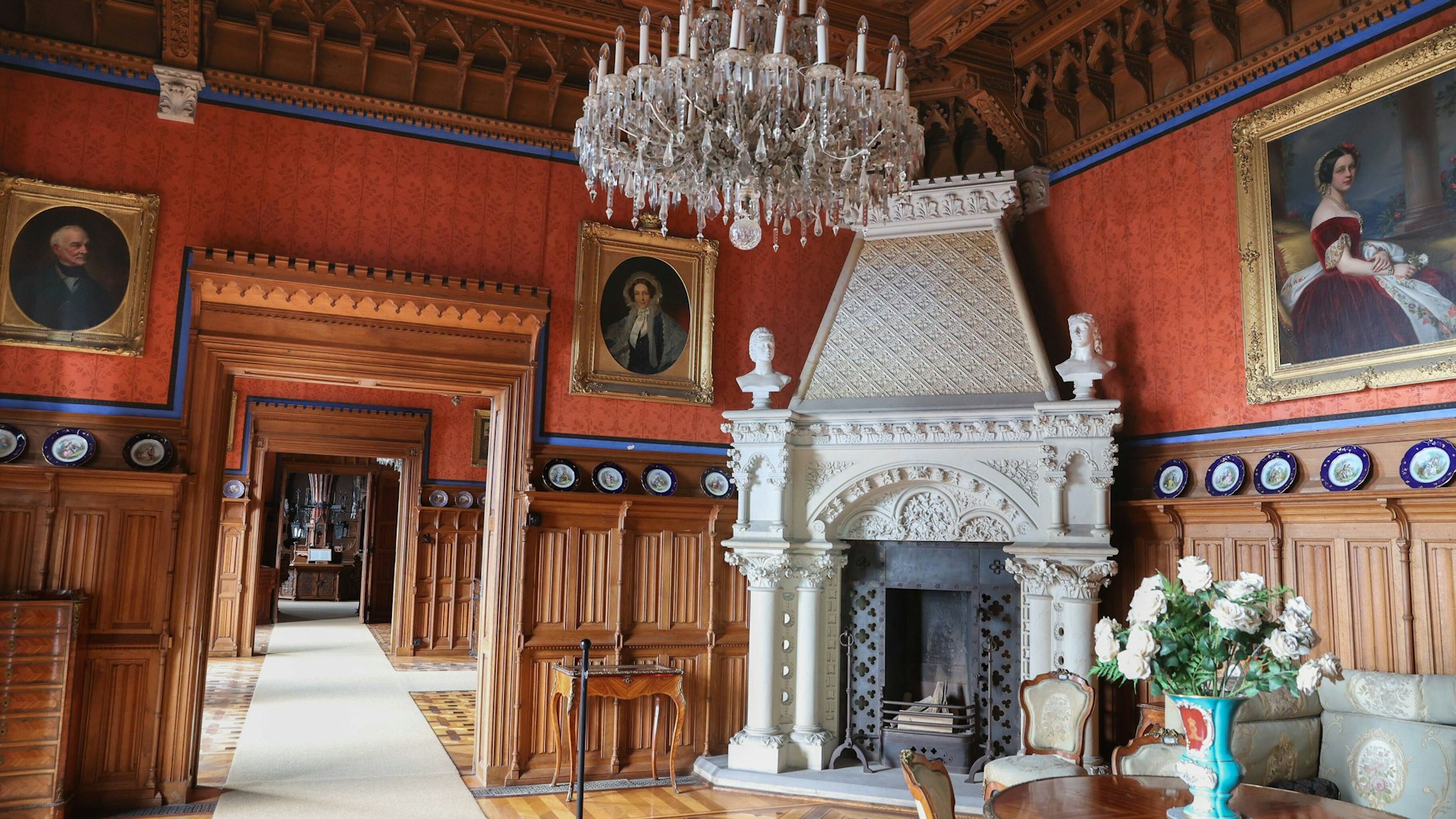 Ein Kaminzimmer im Schloss Marienburg