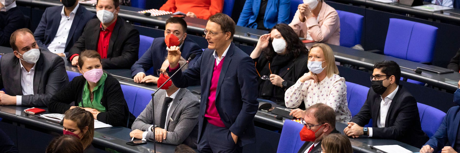 Gesundheitspolitiker Karl Lauterbach (SPD) während der Bundestagsdebatte.