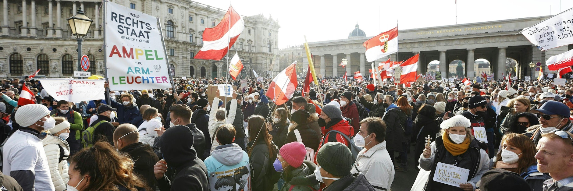 35.000 Menschen demonstrierten in Wien.