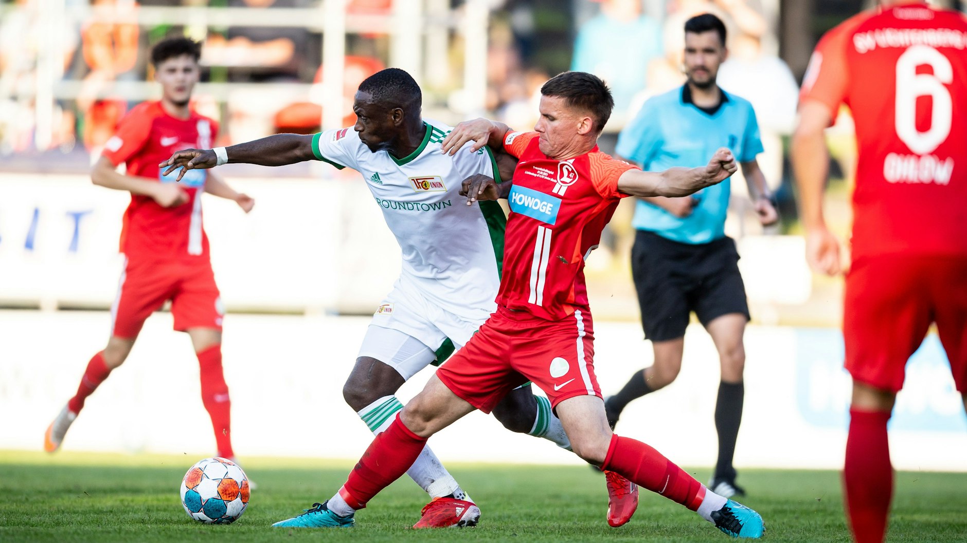 Das Knie hält: Anthony Ujah im Test gegen den SV Lichtenberg 47 am 1. September. 
