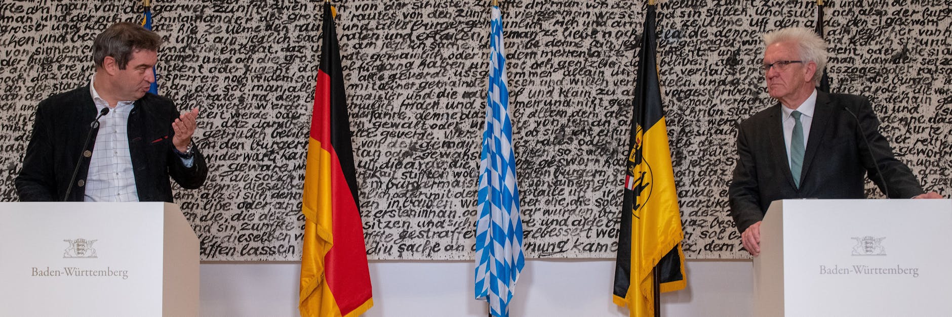 Nahezu seit Beginn der Pandemie sind Markus Söder (CSU, l.) und Winfried Kretschmann (Grüne) vielfach einig.