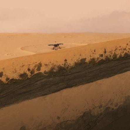 Illustration zu den Schichten unter der Oberfläche des Mars