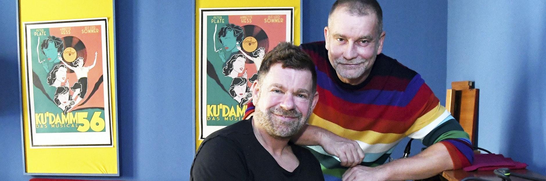 Peter Plate und&nbsp; Ulf Leo Sommer in ihrem Charlottenburger Studio: Hier entstand ihr erstes Musical „Ku’damm 56“, dass am 28. November Premiere feiert.