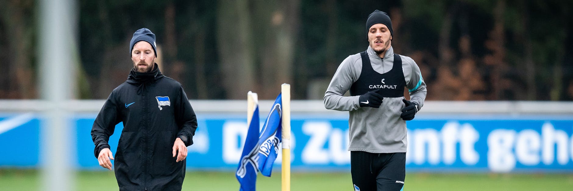 Herthas Hoffnung: Stevan Jovetic durfte die Quarantäne verlassen, trainierte mit Hendrik Vieth individuell. 