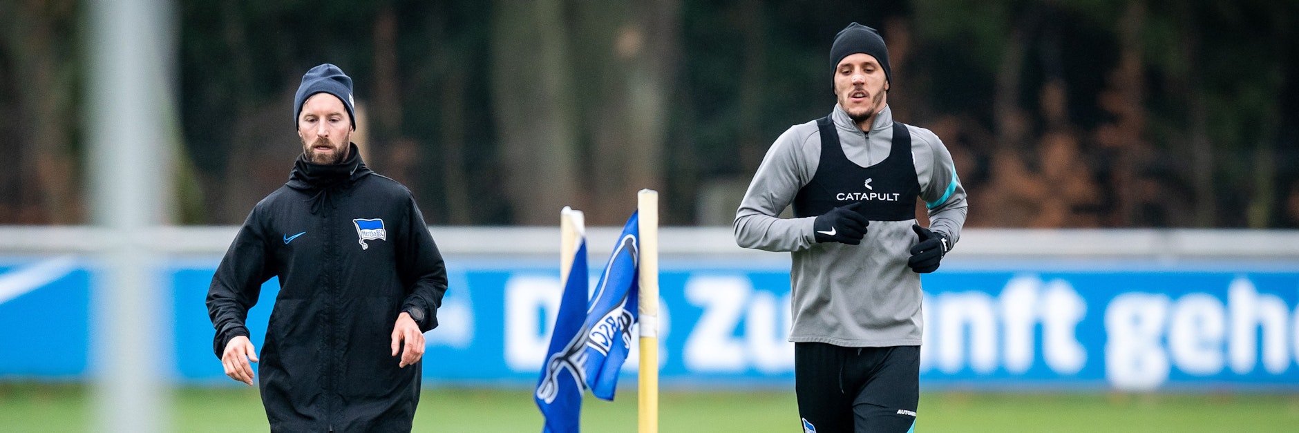 Herthas Hoffnung: Stevan Jovetic durfte die Quarantäne verlassen, trainierte mit Hendrik Vieth individuell.&nbsp;