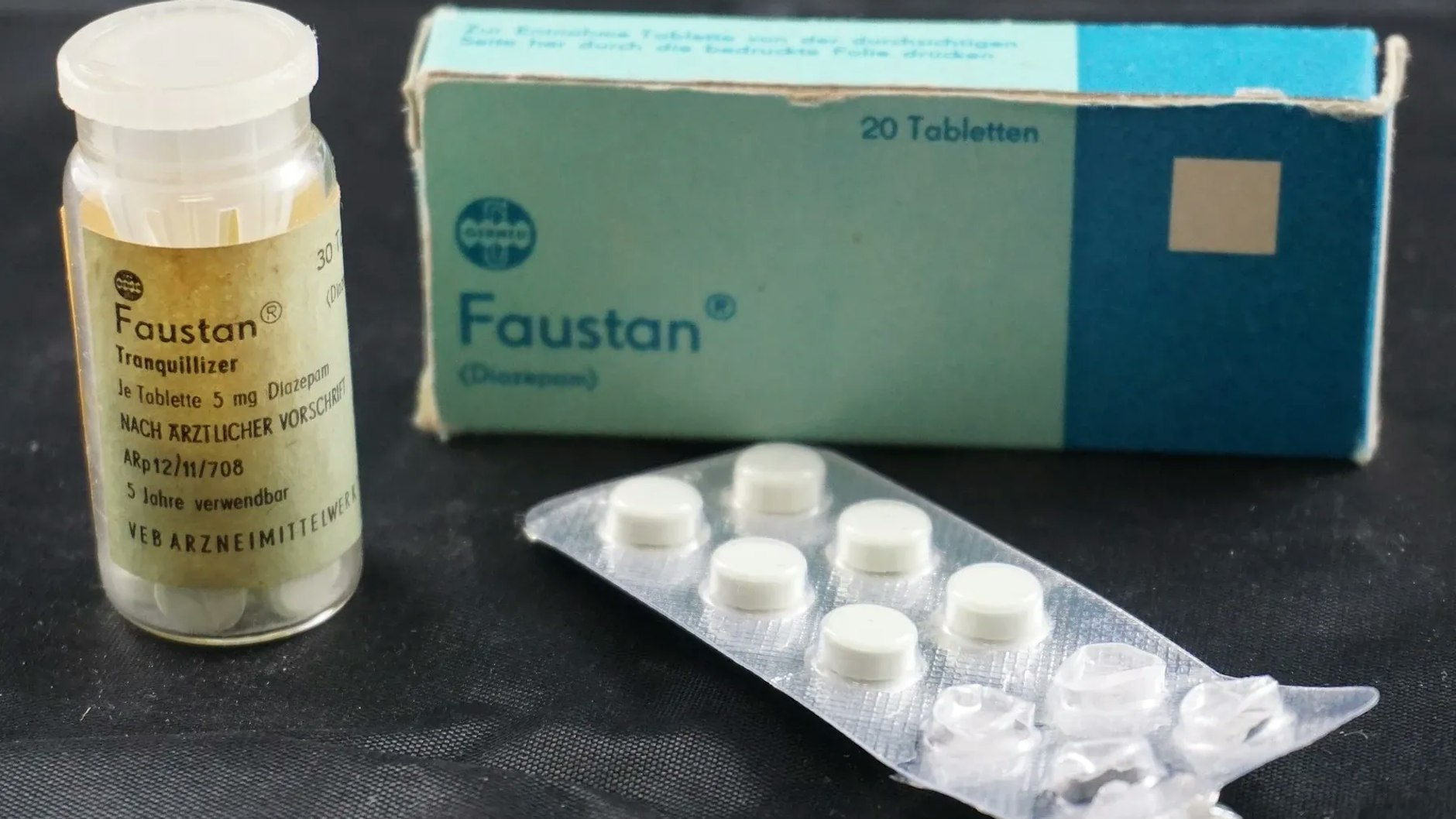 „Faustan“ war ein Imitat von „Valium“. Der Tranquilizer war ein Mittel zur Behandlung von akuten und chronischen Angst- und Spannungszuständen.