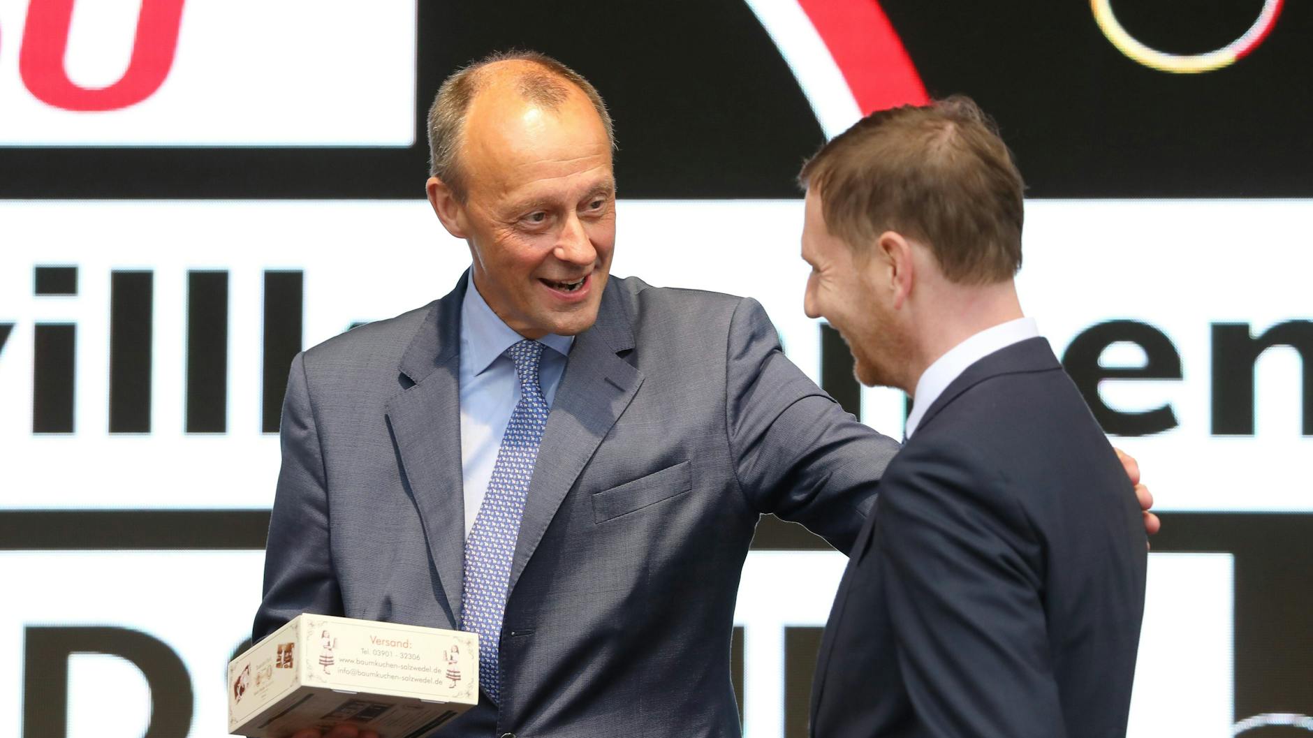 Friedrich Merz und Michael Kretschmer. Kretschmer plädiert für Merz als CDU-Chef.