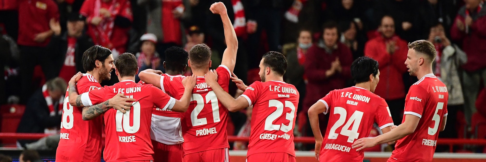 Darf es noch ein Jubel mehr sein? Unions Spieler wollen Sonntag auch in Frankfurt siegen.