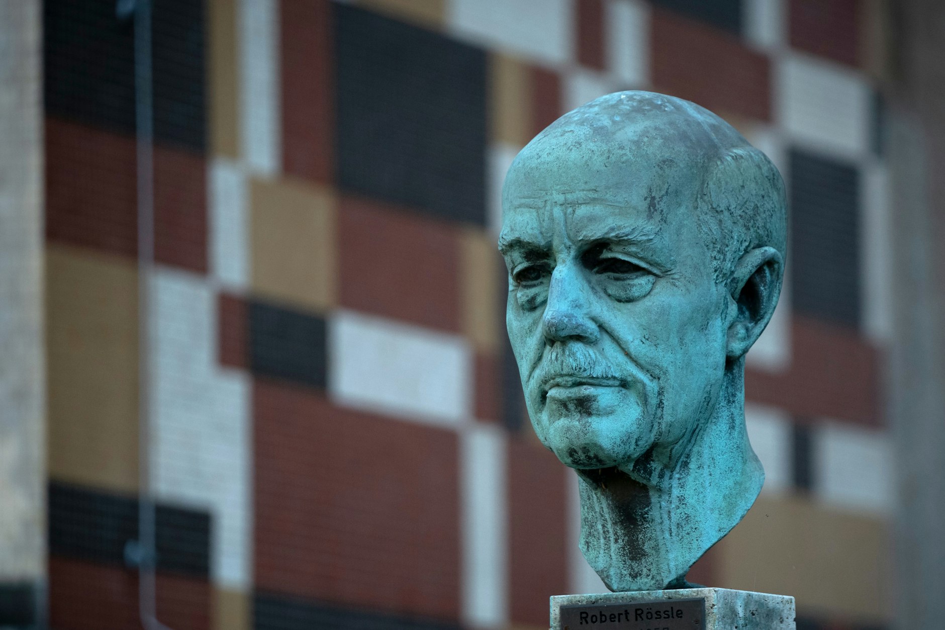 Robert-Rössle-Büste auf dem Campus Berlin-Buch.&nbsp; Die nach Rössle benannte Straße soll laut Beschluss der BVV Pankow umbenannt werden.