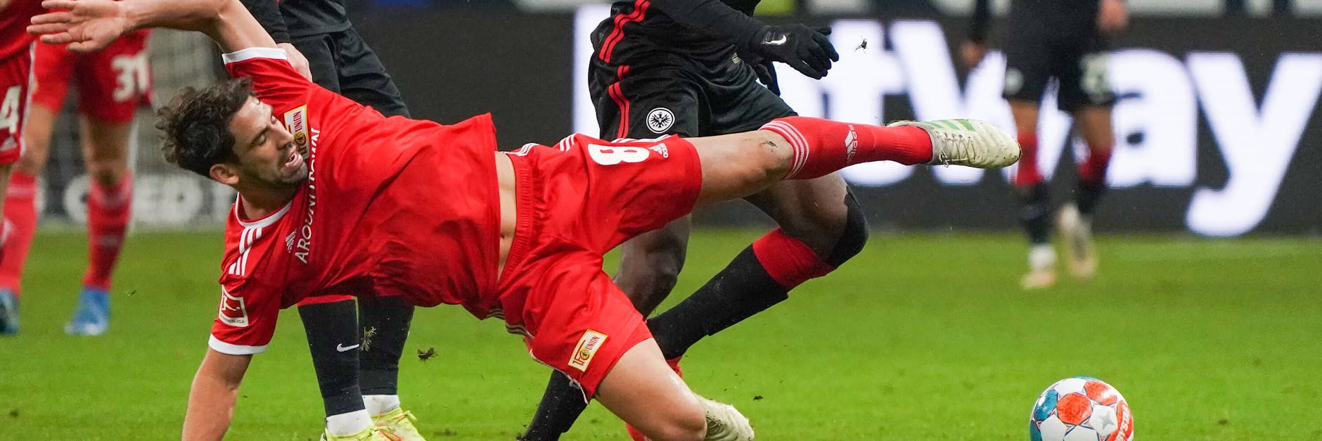 Auch nach dem kräftezehrenden Spiel in Haifa zeigte Rani Khedira bei der Niederlage des 1. FC Union in Frankfurt vollen Einsatz