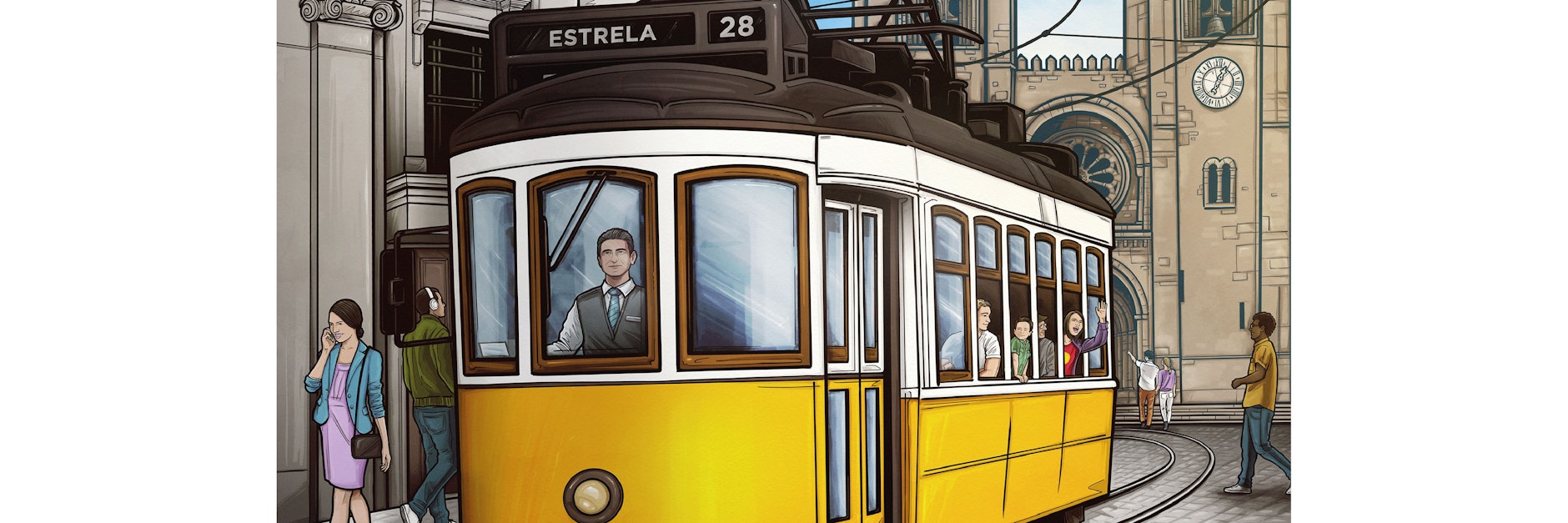 Wie wäre es mit einer kleinen spielerischen Reise nach Lissabon? Im Brettspiel „28“ werden Straßenbahn-Fahrgäste durch die portugiesische Hauptstadt kutschiert.