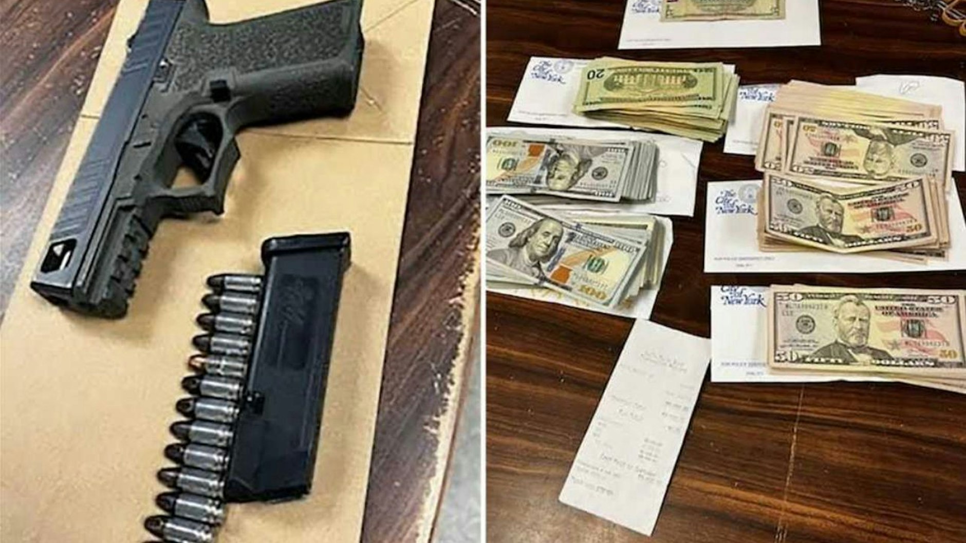 Schulpolizisten 21 Schusswaffen und 30.000 Dollar in einem Rucksack.