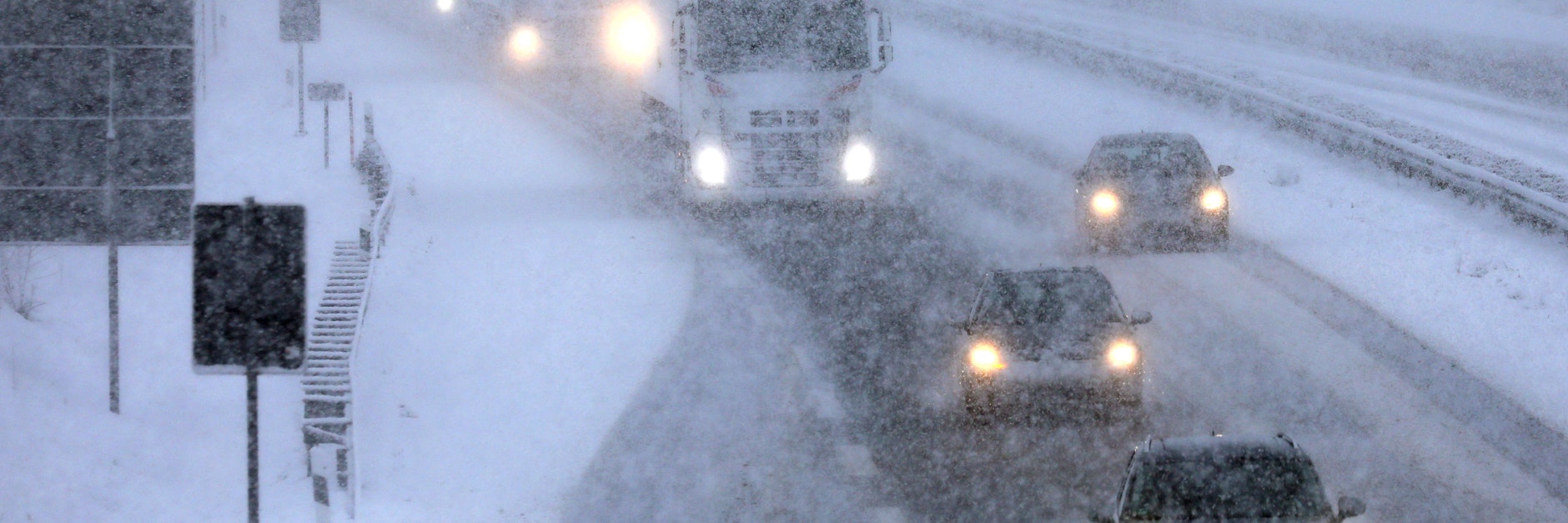 Dichtes Schneetreiben am vergangenen Donnerstag auf der A19 auf dem Weg nach Berlin. Der Schnee kommt zurück!