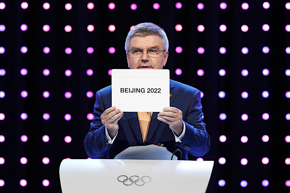 IOC-Präsident Thomas Bach präsentiert Peking als Austragungsort der Olympischen Winterspiele 2022.