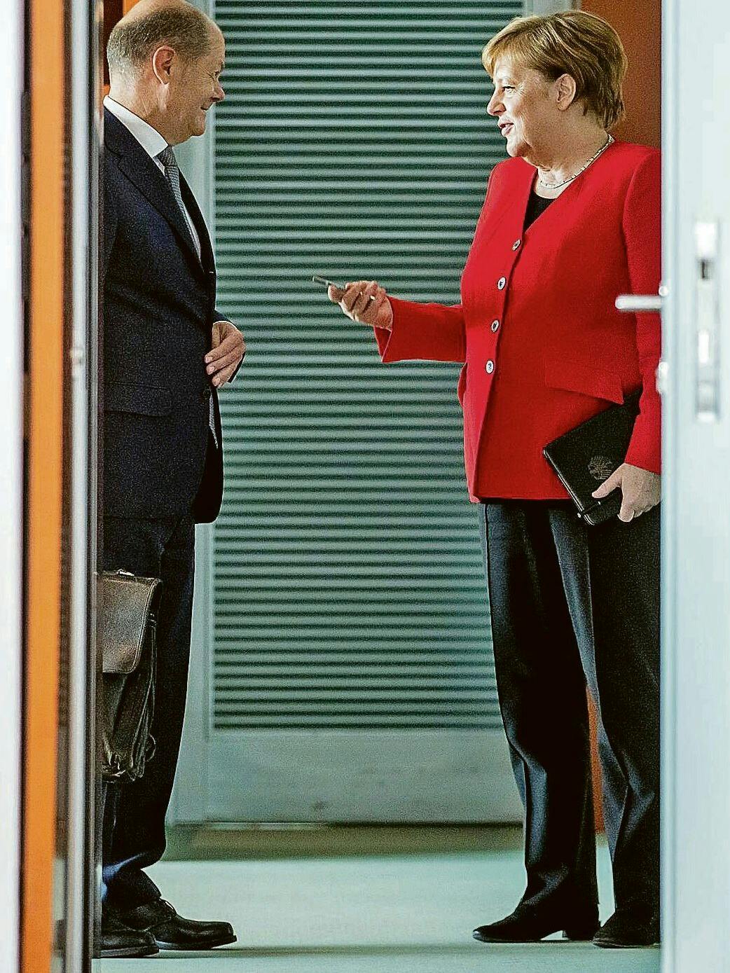 Als Vizekanzler war Olaf Scholz oft bei Kanzlerin Angela Merkel im Kanzleramt.