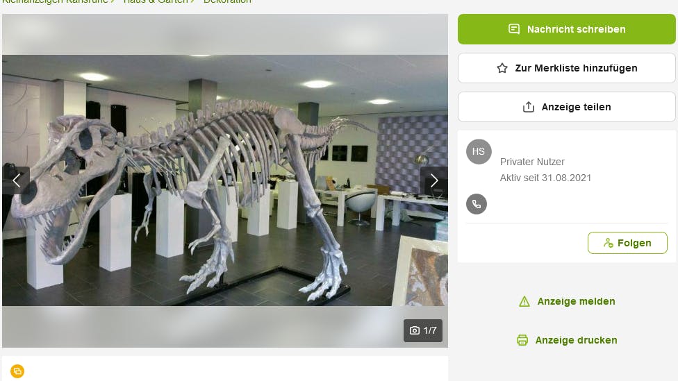 Eigentlich sollte der T-Rex mit Glitzersteinchen verziert werden.