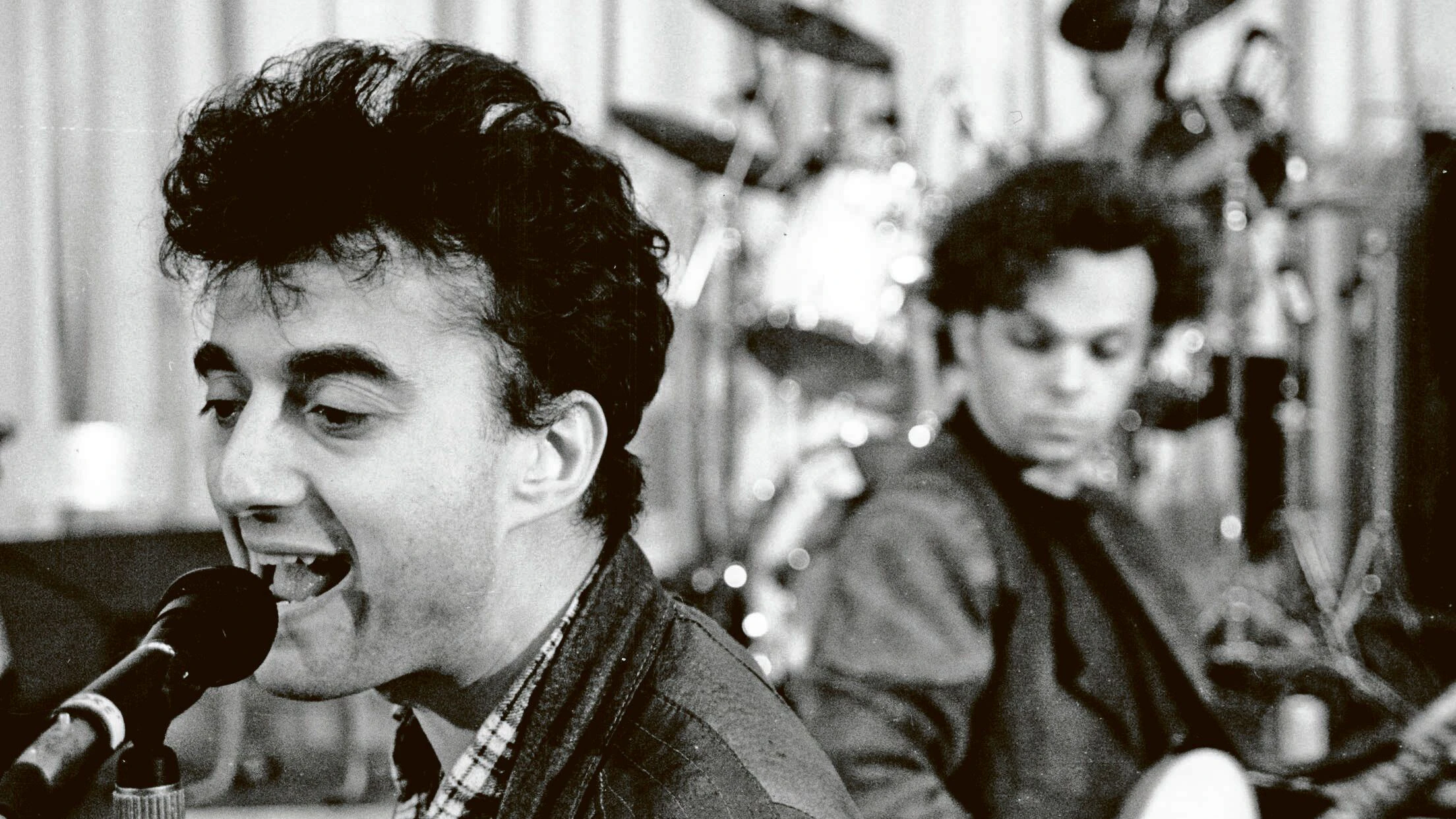 André Herzberg und Jürgen Ehle bei einem Pankow-Konzert mit der Big Band der Westgruppe der sowjetischen Streitkräfte 1989