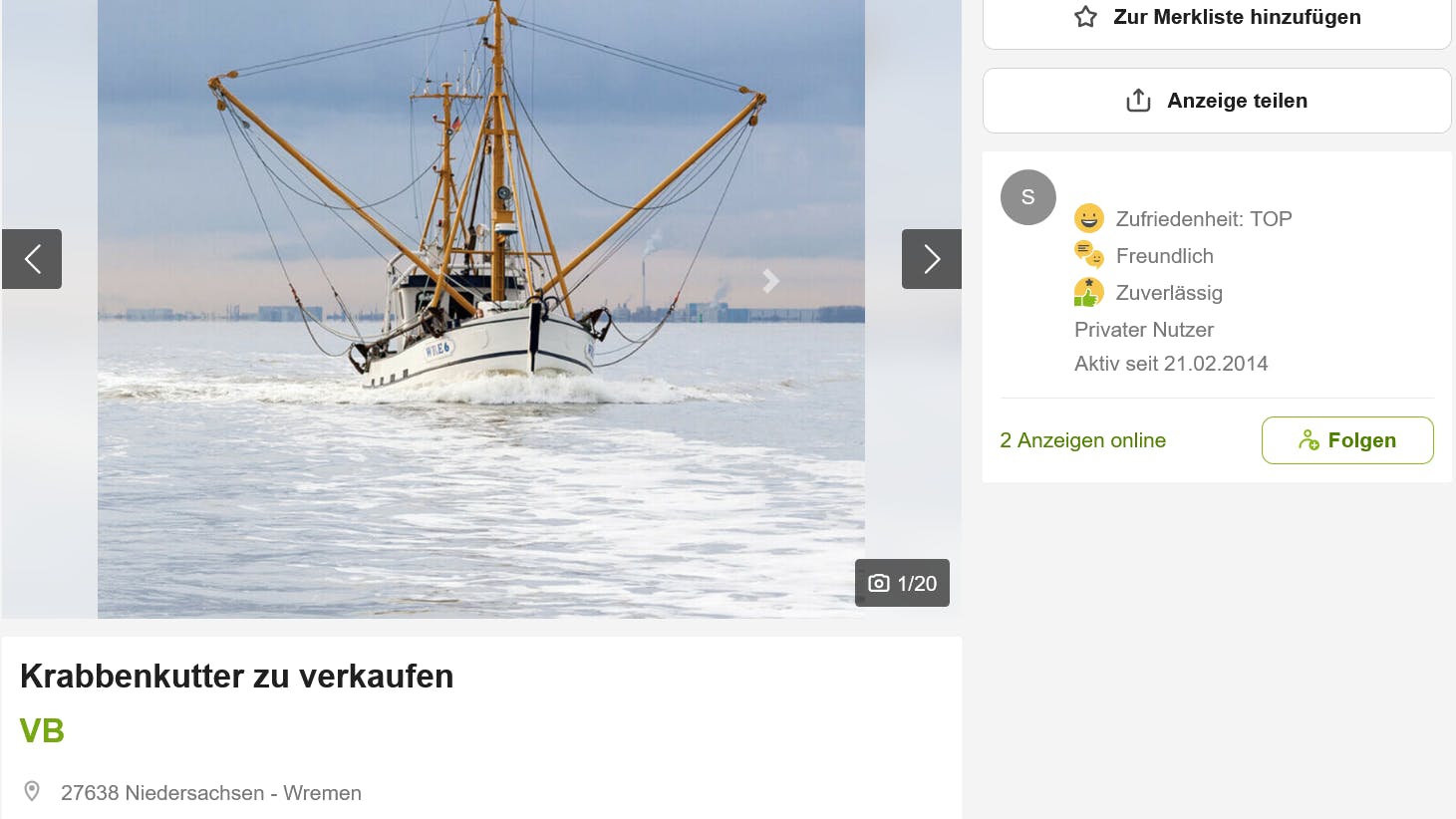 Die Fischerbrüder René und Olaf suchen für ihren Krabbenkutter einen neuen Kapitän.