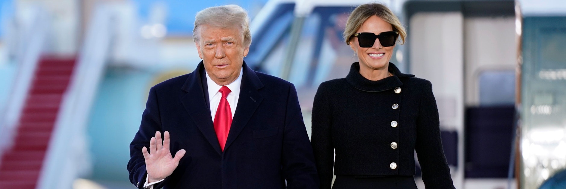 Donald Trump, damaliger Präsident der USA, und seine Immer-noch-Ehefrau Melania Trump.