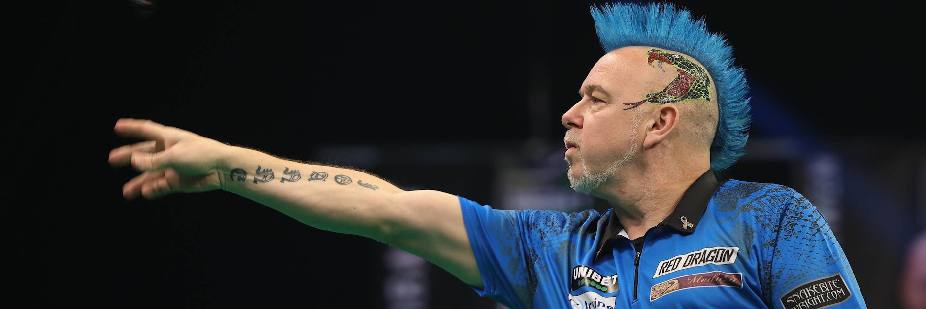 Einer der bunten Darts-Vögel und stets mit Irokesenfrisur: Peter Wright