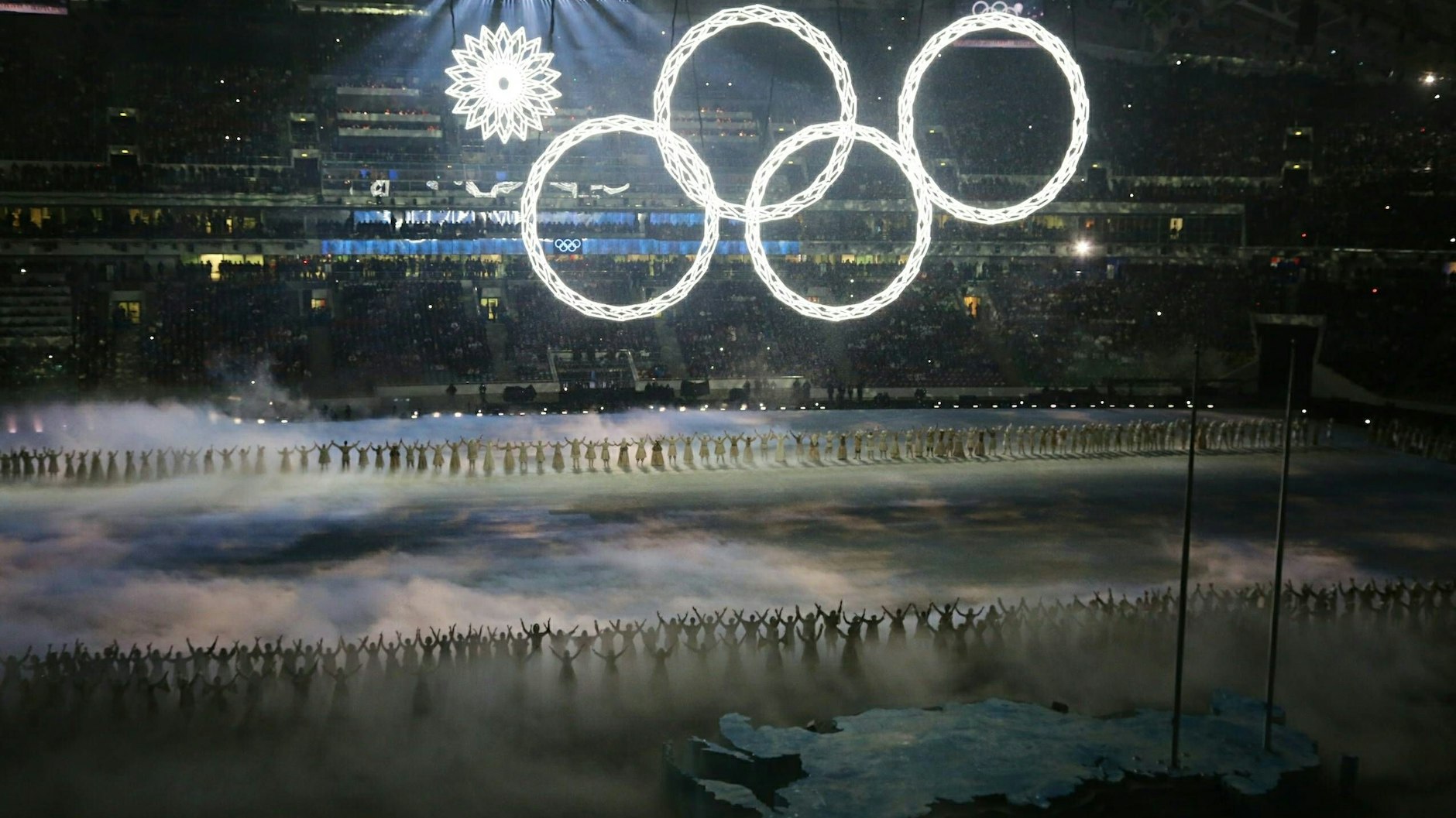 Propaganda in Sotschi: die Eröffnung der Winterspiele 2014.