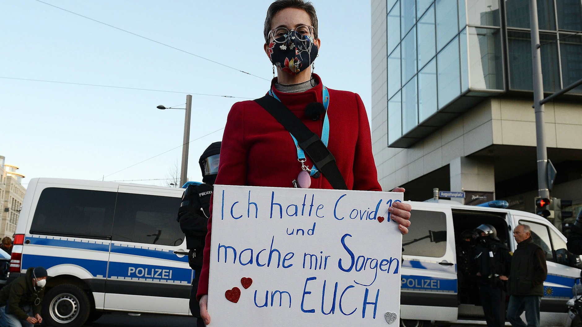 Karoline Preisler auf einer Querdenker-Demo in Leipzig im November 2020