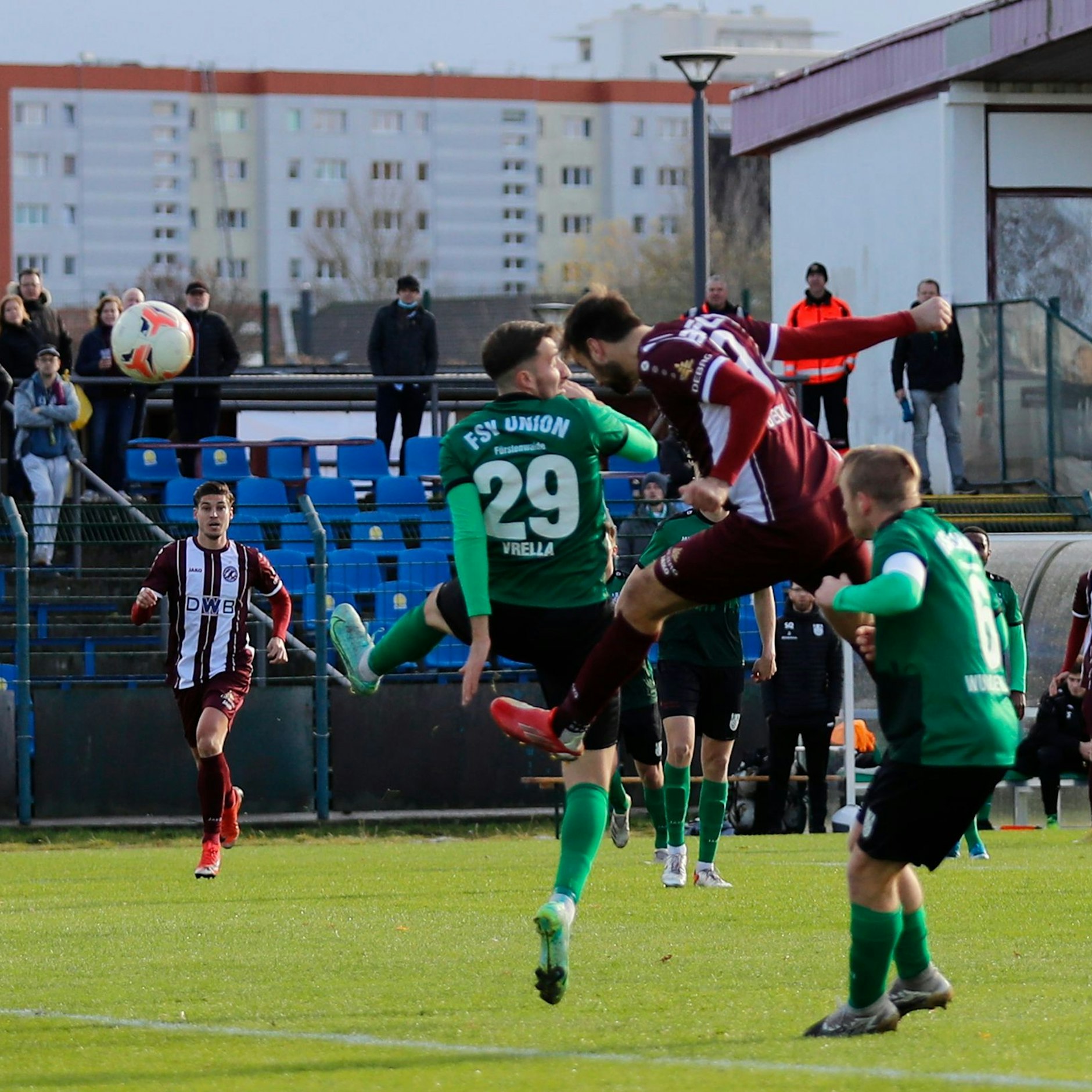 Kopfballtor durch Christian Beck für den BFC Dynamo.&nbsp; Insgesamt sechs Mal schädelte der 33-Jährige die Kugel rein.&nbsp;