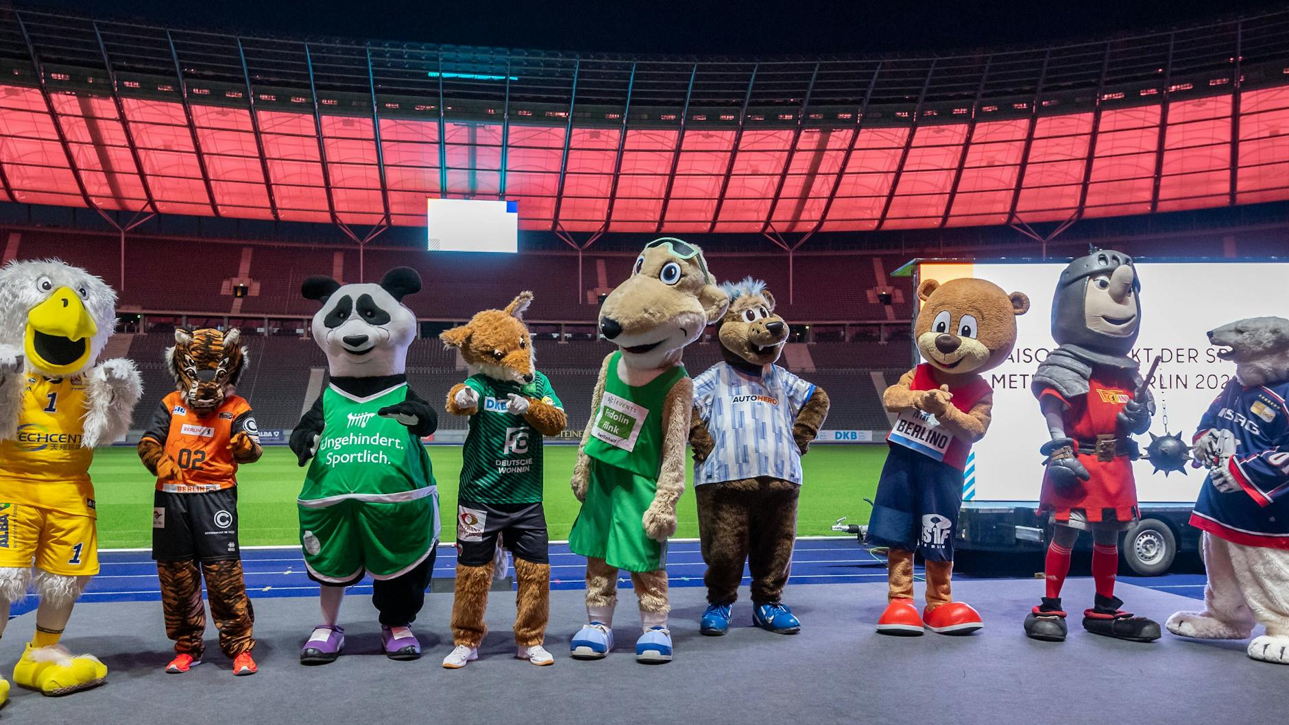 Die Maskottchen der Berliner Profiklubs können doch weiterhin die Zuschauer animieren.