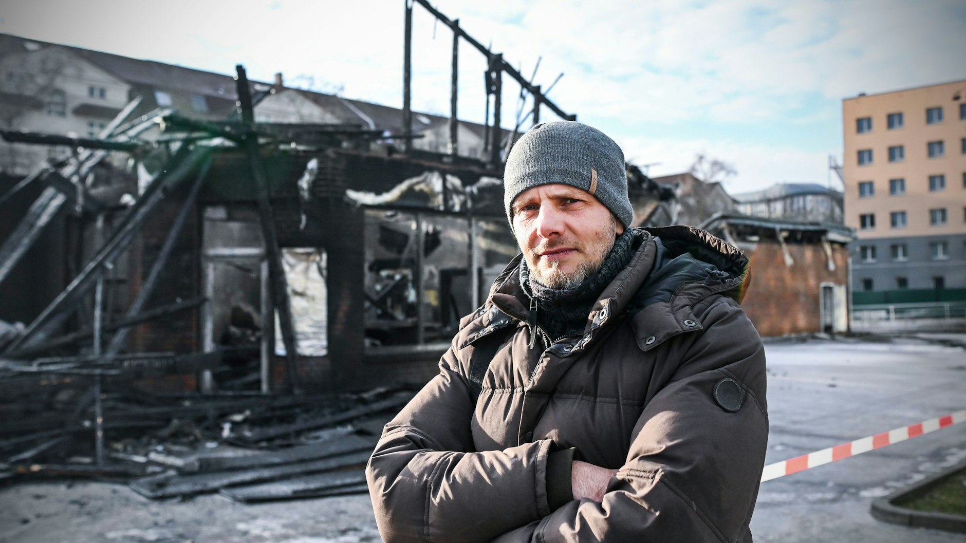 Bäckereibesitzer Maik Bobach (36): Mit dem Markt brannte auch sein Back-Shop aus.
