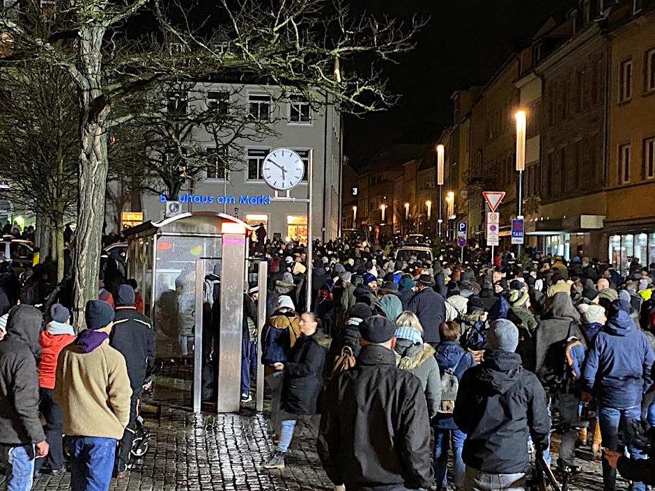 Proteste gegen die Corona-Maßnahmen in Schweinfurt (Archivbild)