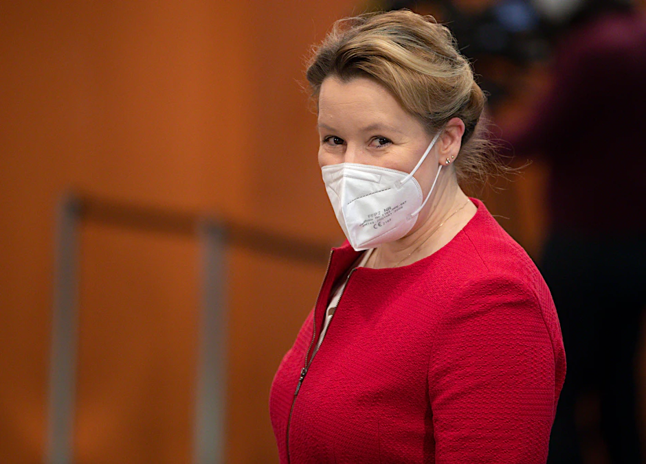 Franziska Giffey (SPD)&nbsp; vor dem Bund-Länder-Gipfel am Mittwoch.&nbsp;&nbsp;