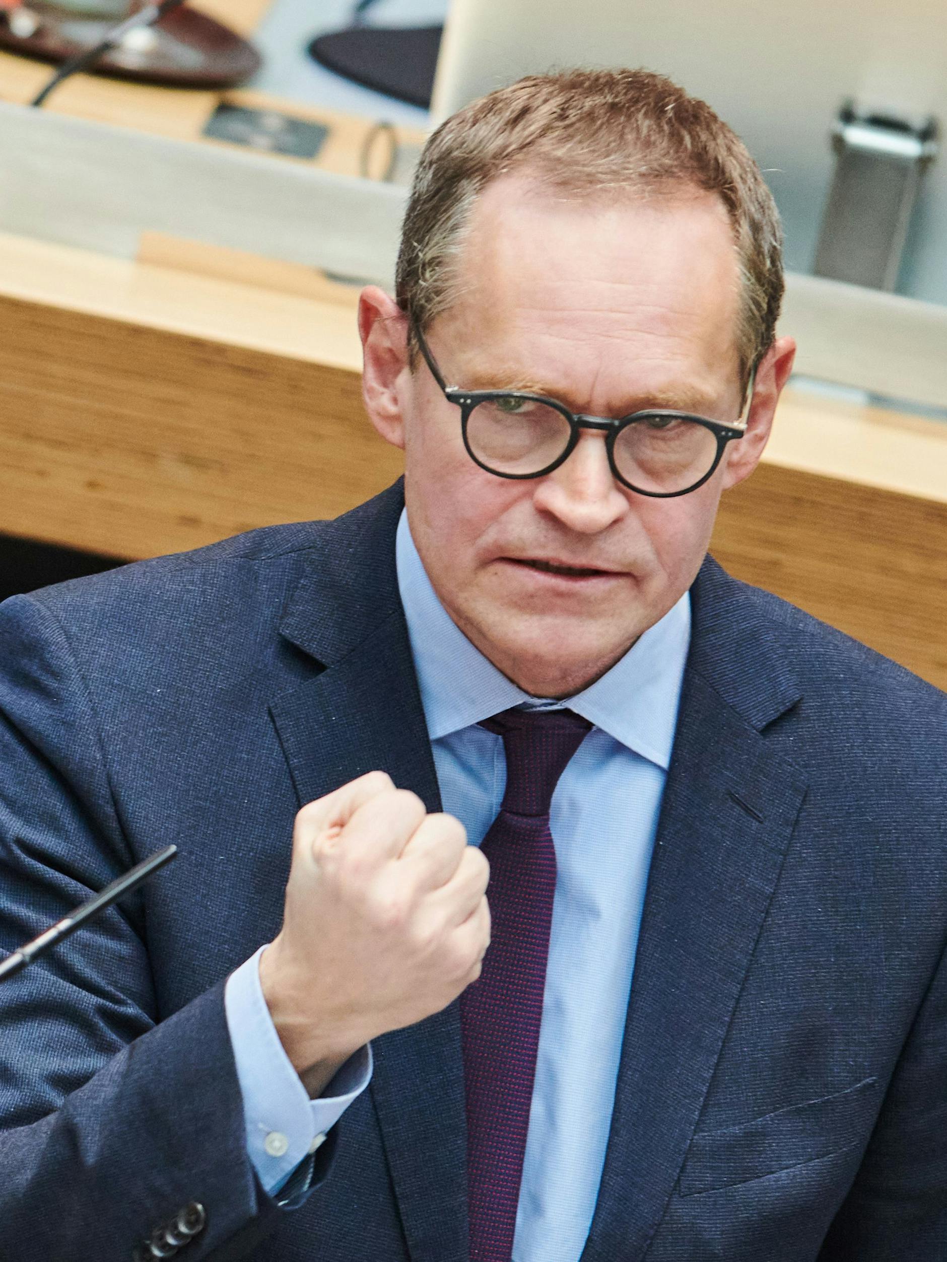 Michael Müller am Donnerstag im Abgeordnetenhaus. 