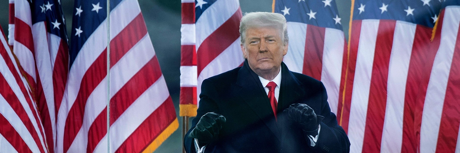 Trump am 6. Januar, als er seinen Anhängern sagte, sie mögen zum Parlamentssitz, dem Kapitol, ziehen.