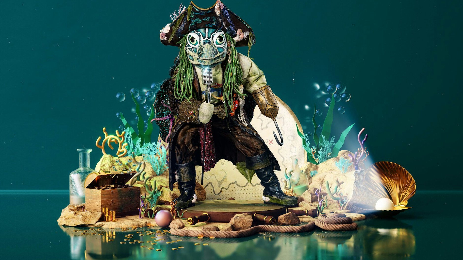 Die Schildkröte im Piraten-Outfit ist schon jetzt einer der Lieblings der Zuschauer.