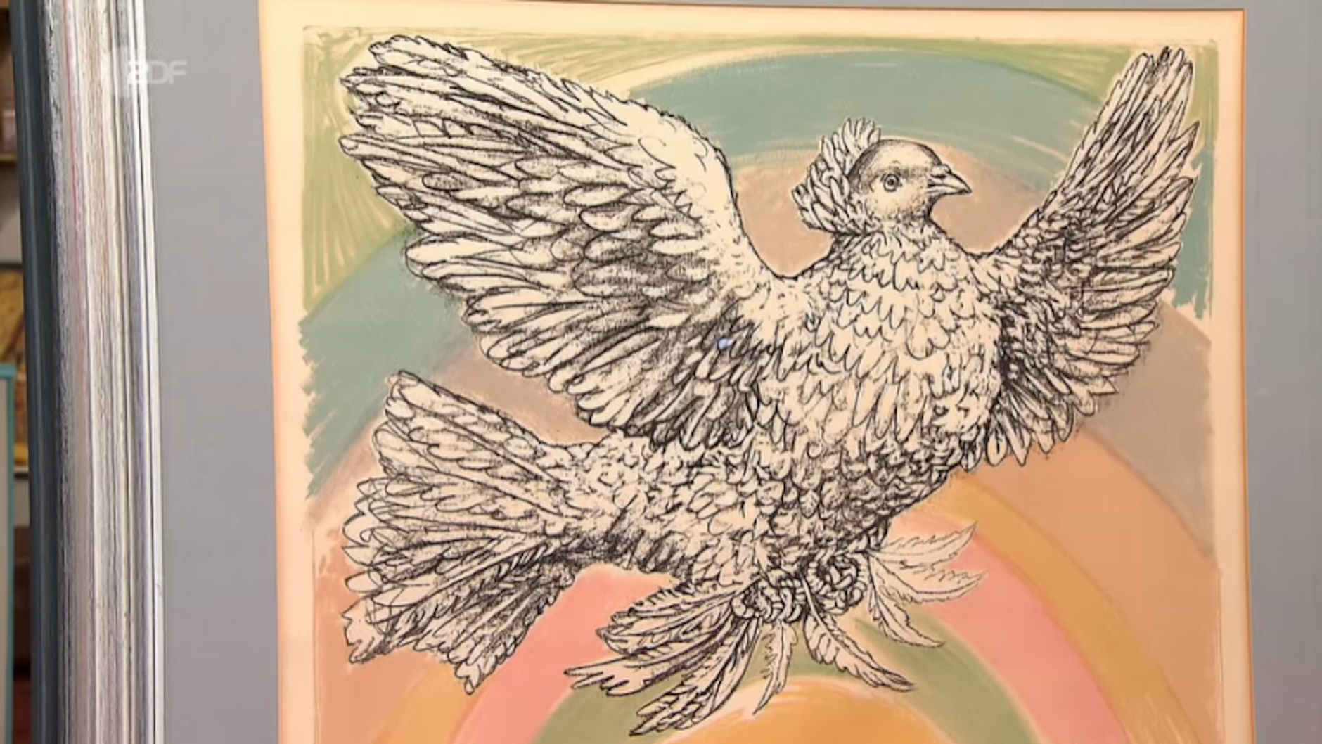 „Die Friedenstaube im Regenbogen“ von Pablo Picasso.&nbsp;