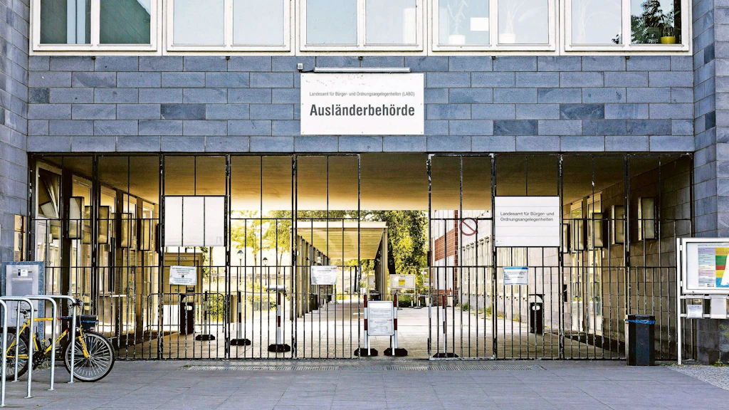 The Ausländerbehörde (foreigners' authority) in Berlin — where visa applications are processed, often after weeks of waiting for an appointment