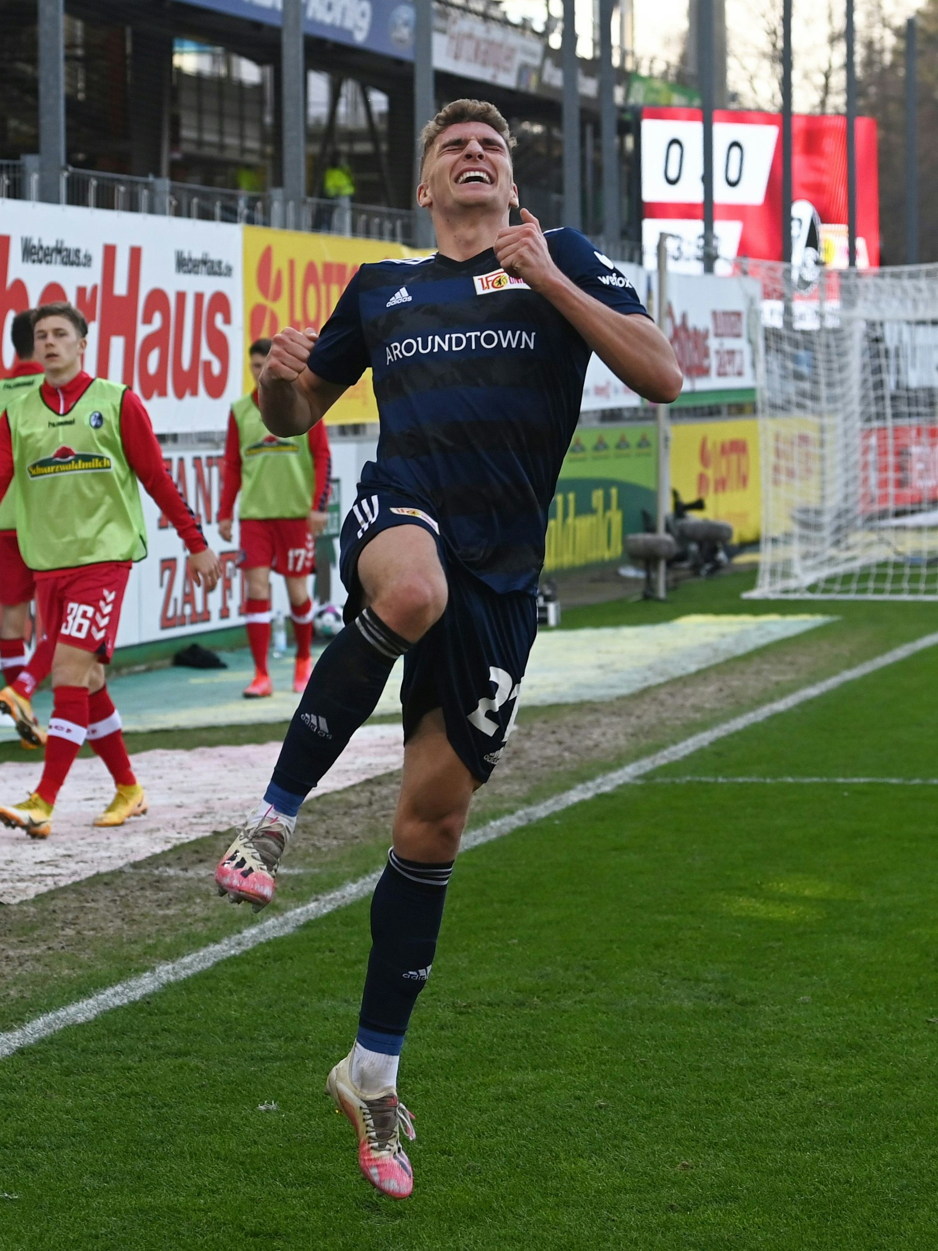 Grischa Prömel feiert sein zweites Saisontor. Doch anders als beim 1:1 gegen Bayern bescherte diesmal sein Kopfball Union drei Punkte.